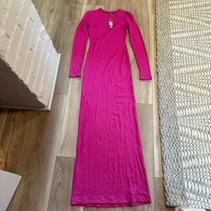 NWT magenta skims soft Lounge Crew Neck Long Dress